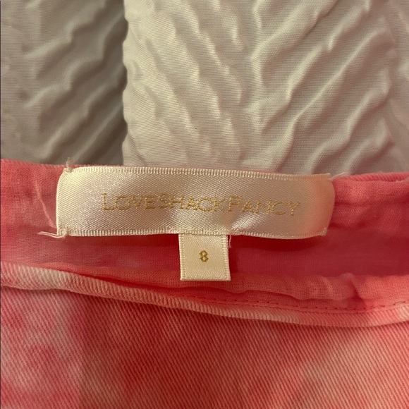 Love Shack Fancy Pink and White Tie-Dye Drop Waist Dress - Picture 4 of 5